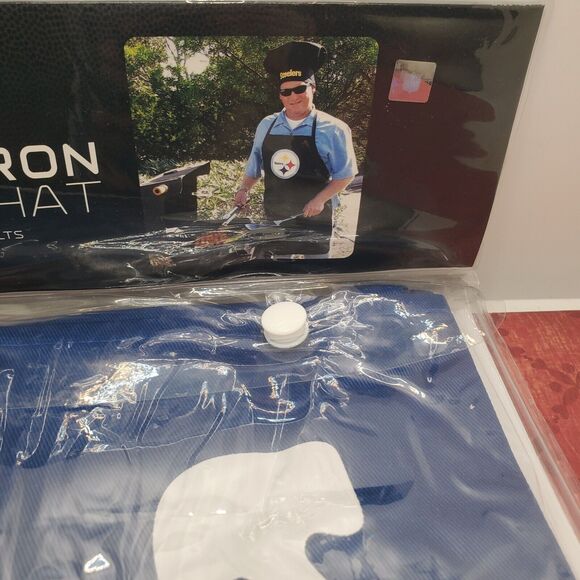 Indianapolis Colts Team Apron and Chef Hat Set Adult One Size Gift Dad NFL - Picture 7 of 7